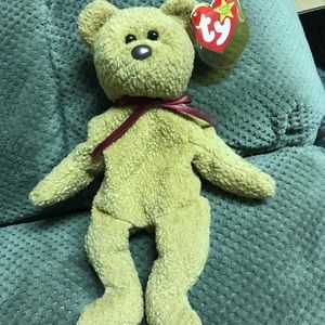 Rare Curly beanie baby with tag errors